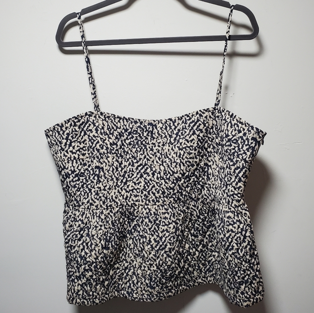 NWT Vila Vikirsa Singlet Size 44 Navy Cream Adjustable Strap